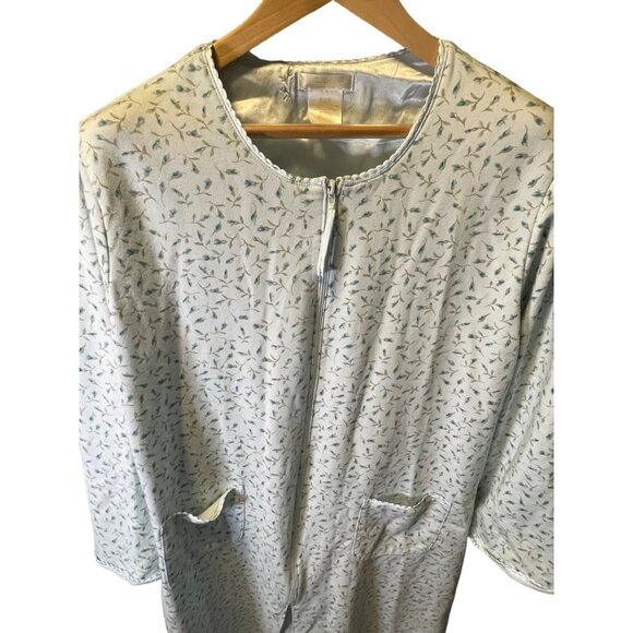 Secret Treasures Blue Floral Full Zip Robe Coverup Sz XL - Picture 4 of 9